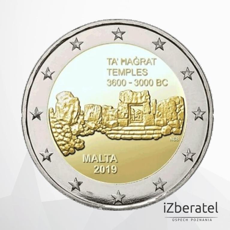 Pamätná dvojeurovka Chrámy Ta 'Hagrat a Mġarr
